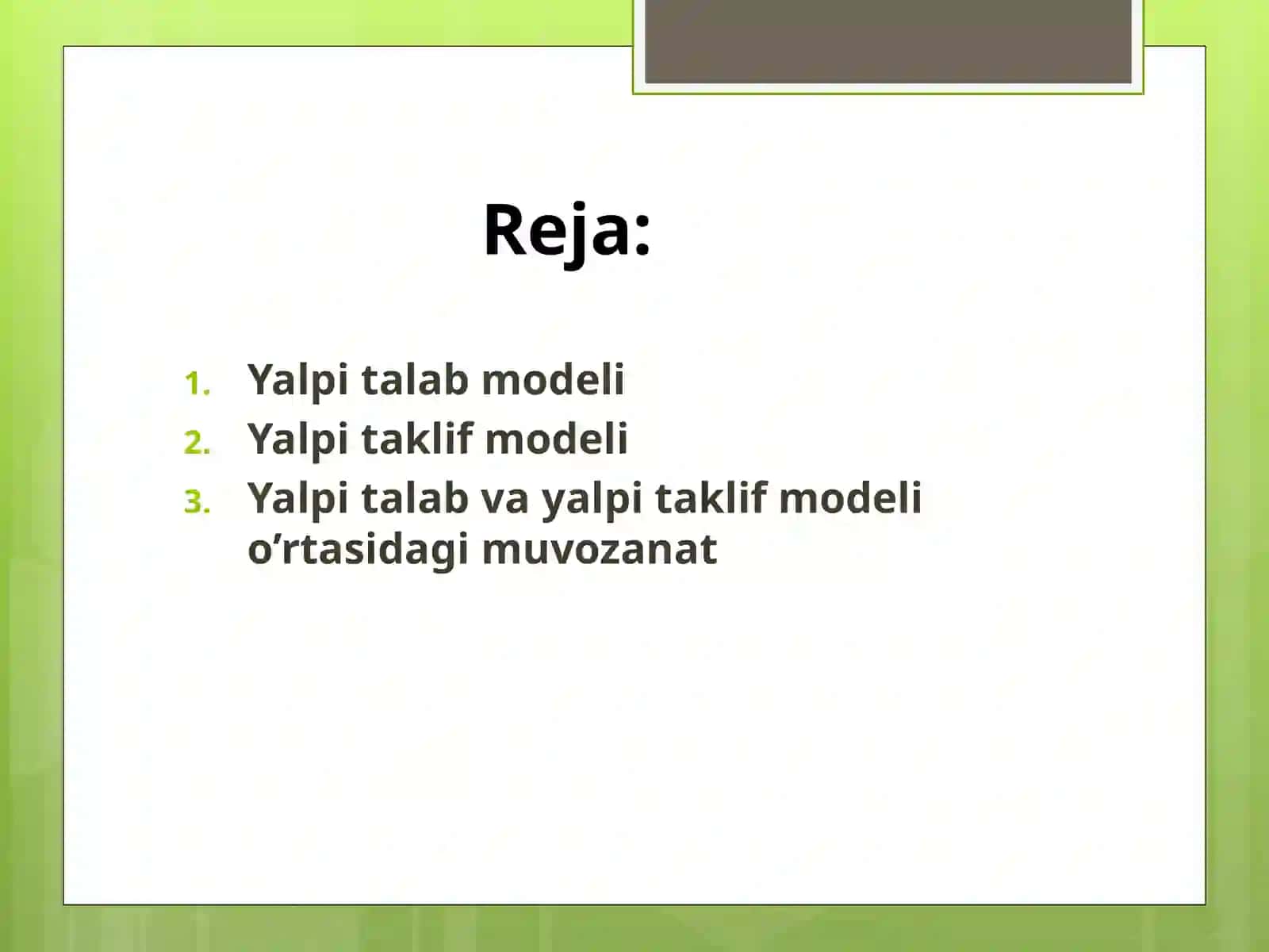 YALPI TALAB VA YALPI TAKLIF MODELI 2