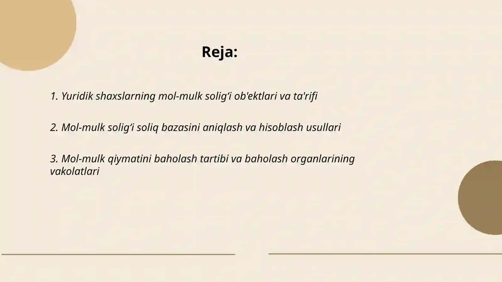 Mol-mulk solig‘i soliq bazasini aniqlash va hisoblash usullari 2