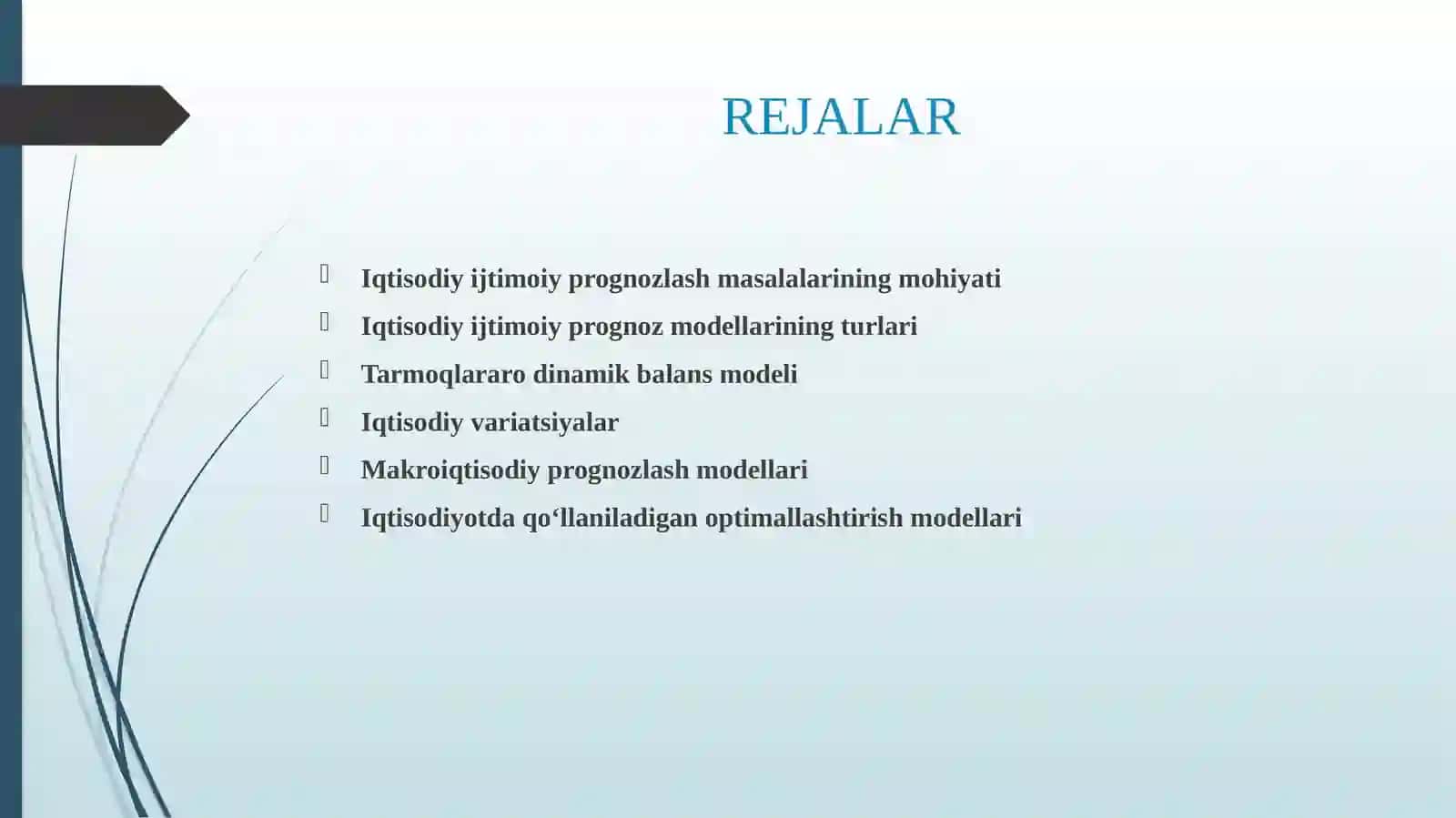 MAKROIQTISODIY PROGNOZLASH MODELLARI 2