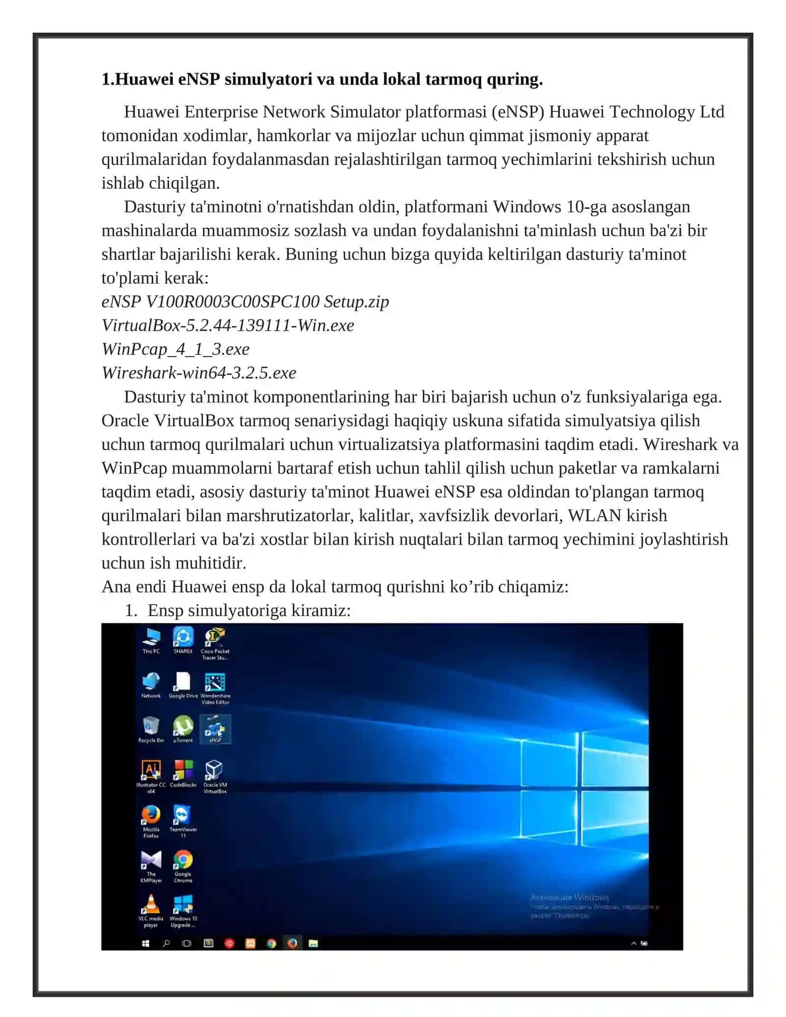 Huawei eNSP simulyatori 2