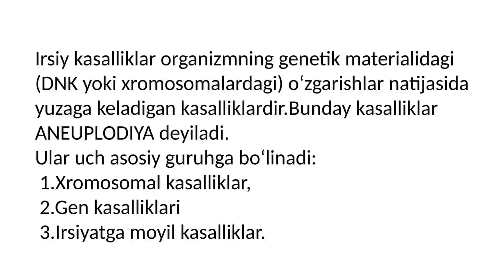 Irsiy kasalliklar, nikoh turlari va tibbiy genetik maslahat 2