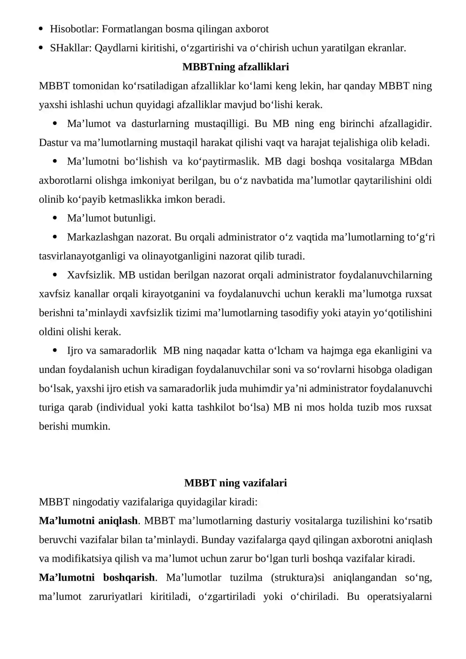 Ma’lumotlar bazasini boshqaruvchi dasturlar 2