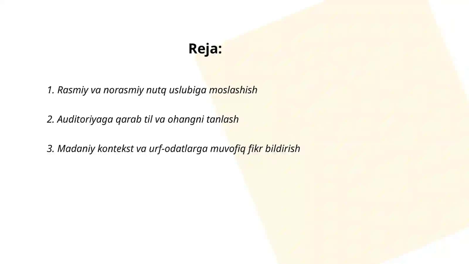 Rasmiy va norasmiy nutq uslubiga moslashish 2