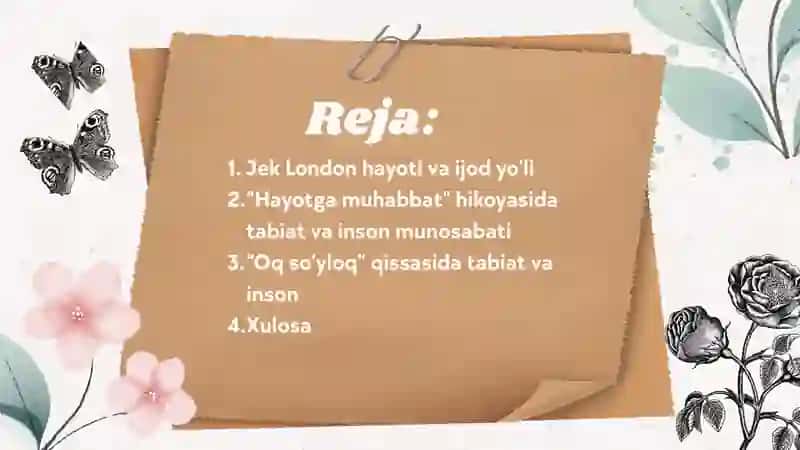 Jek London hikoyalarida inson va tabiat munosabati 2