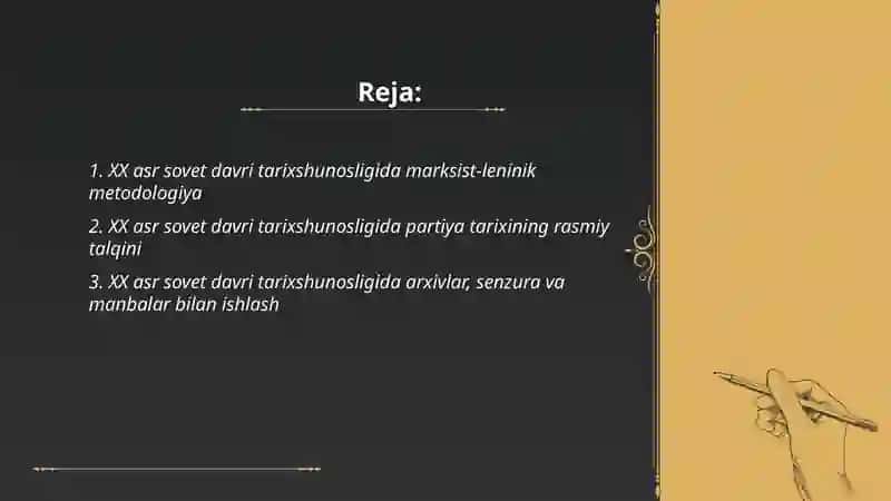 XX asr sovet davri tarixshunosligi 2