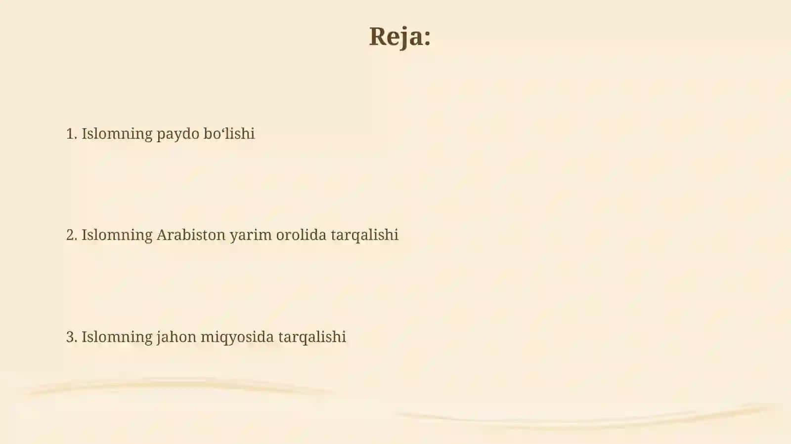 Islomning paydo boʻlishi va tarqalishi 2