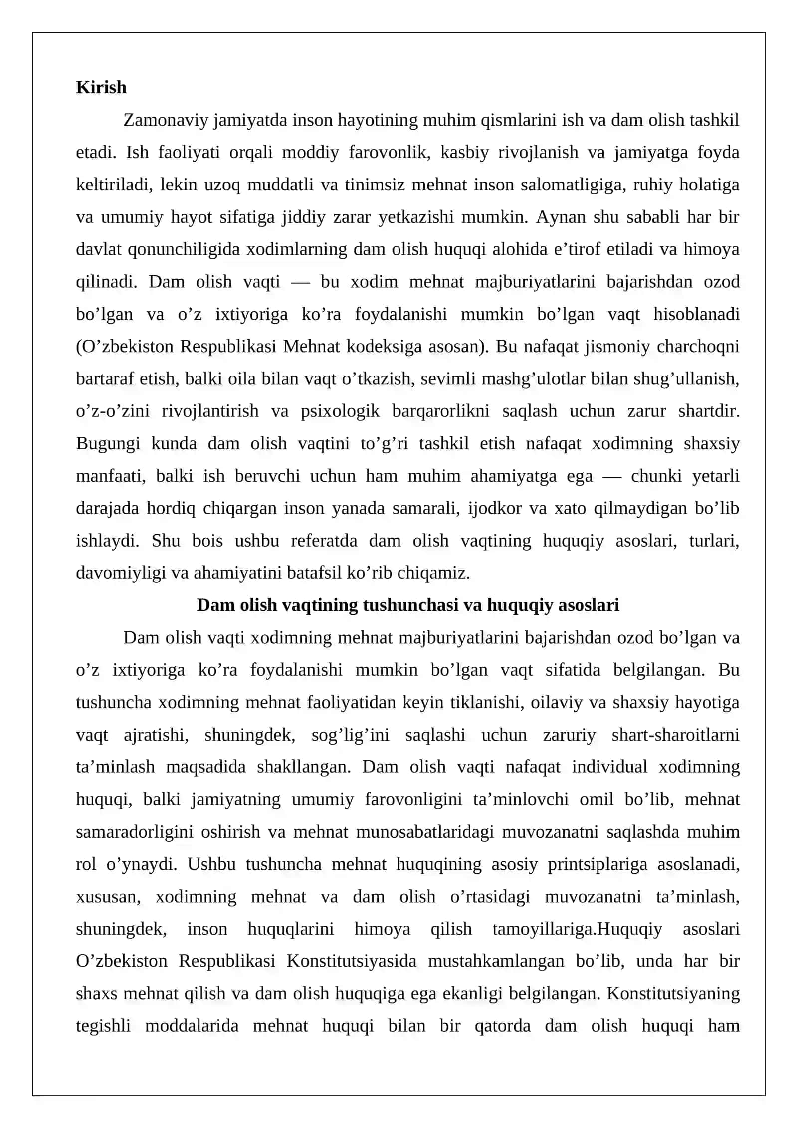 Dam olish vaqti 2