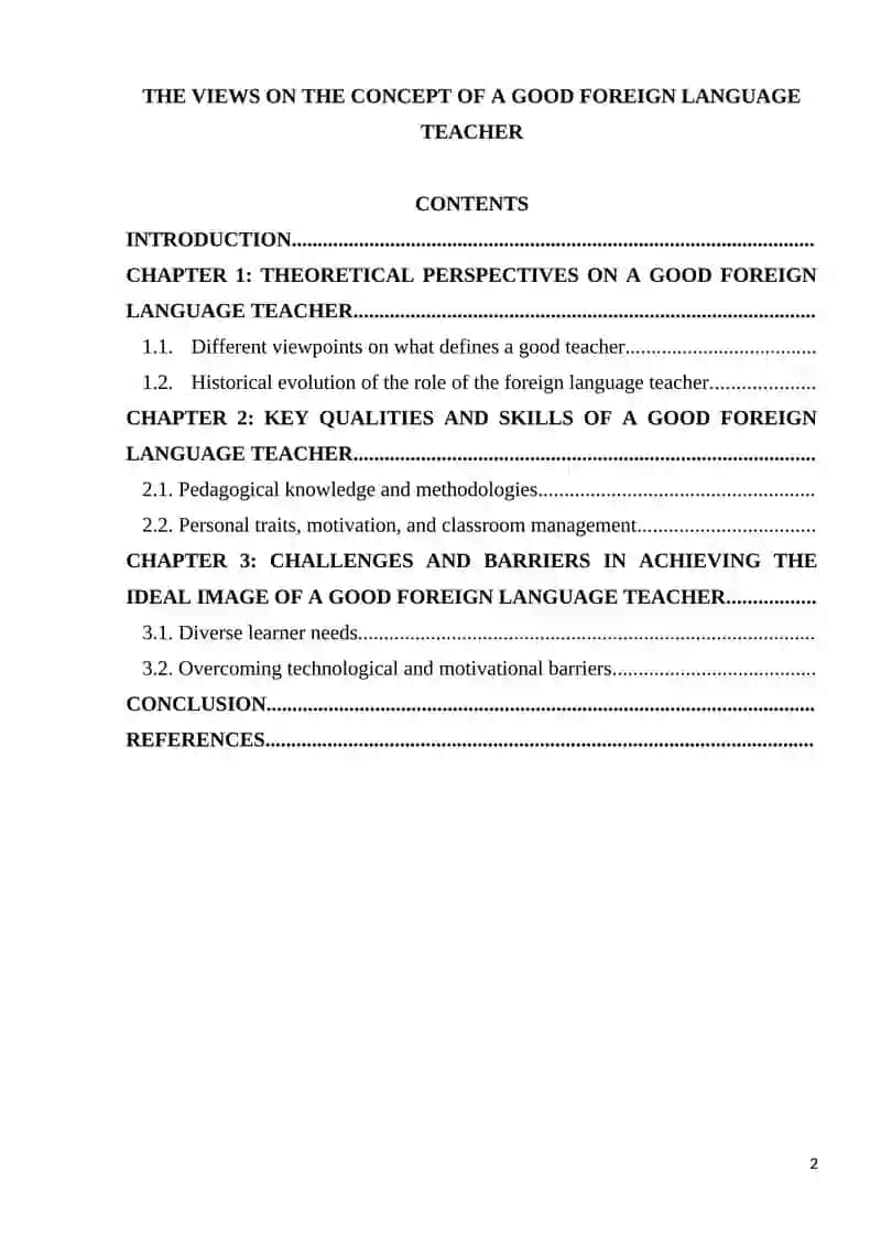 THE VIEWS ON THE CONCEPT OF A GOOD FOREIGN LANGUAGE TEACHER 2