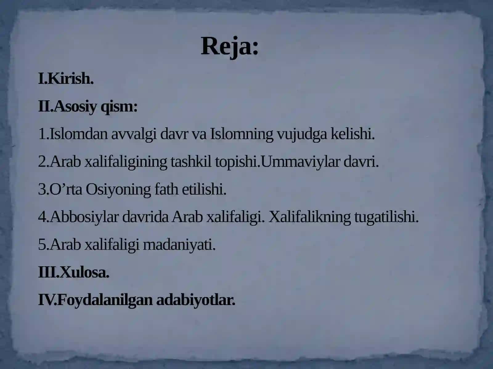 O’rtaasrlarda arablar 2