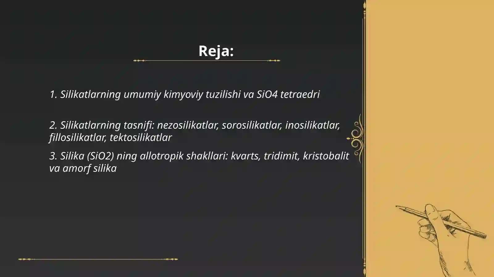 Silikat va qiyin eruvchan nometal moddalar 2