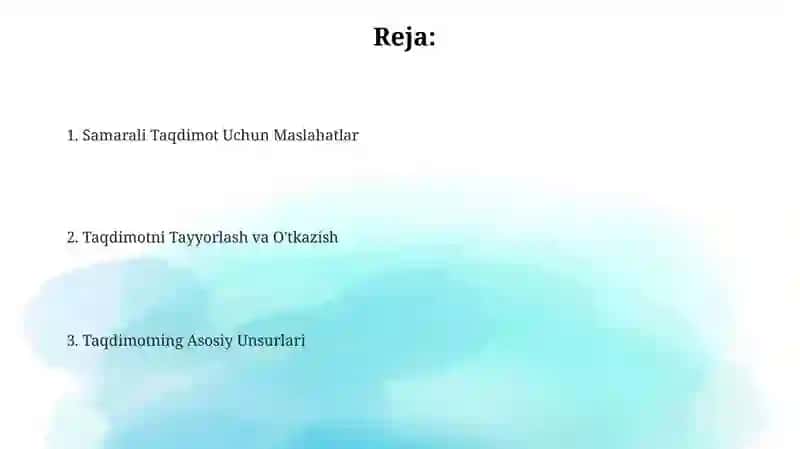 Samarali Taqdimot Uchun Maslahatlar 2