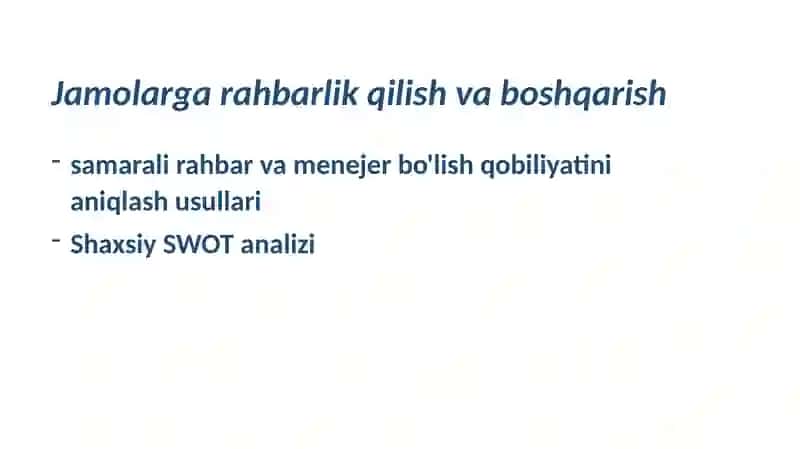 SWOT tahlili 2