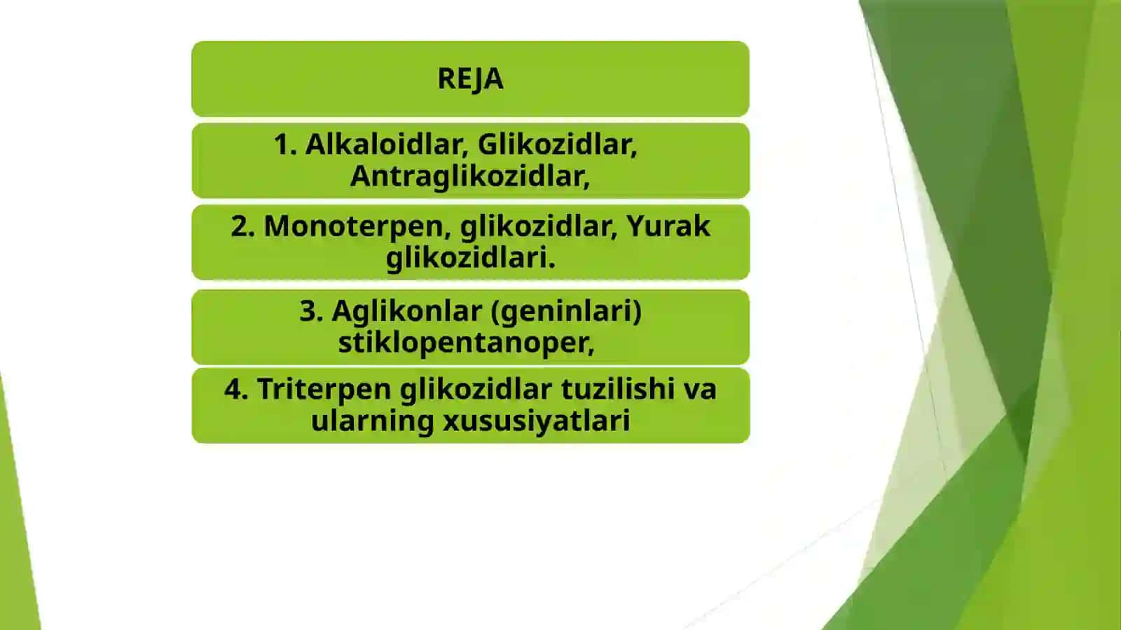 Alkaloidlar, Glikozidlar, Antraglikozidlar 2