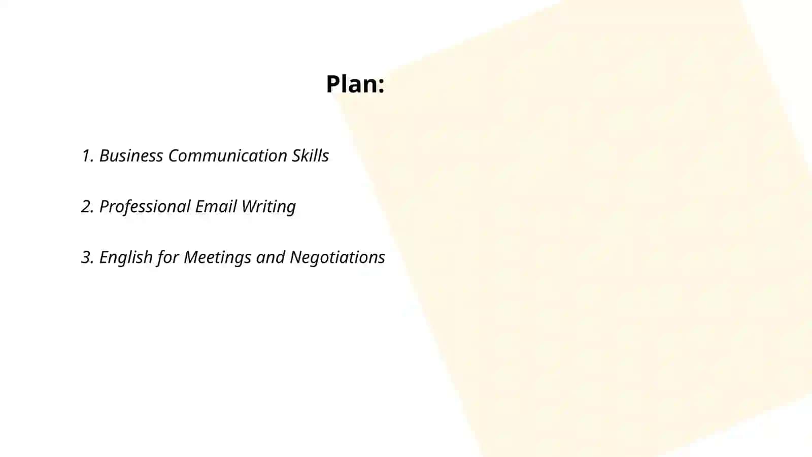The concept of Professional English 2
