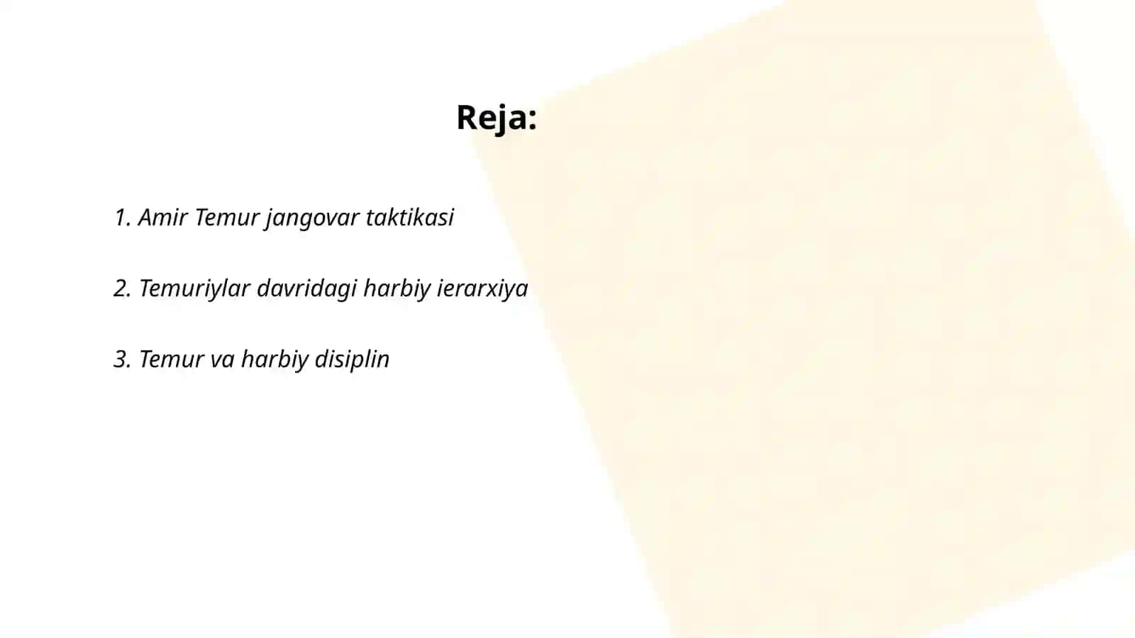 Amir Temur va Temuriylar davrida harbiy ishlar 2