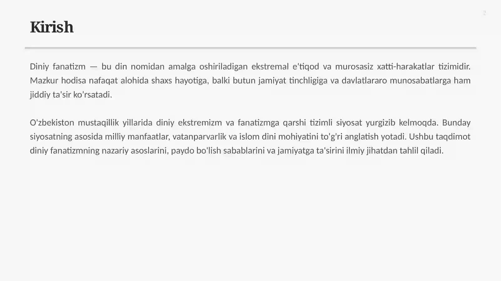 Diniy Fanatizmning Asoslari va Manbalari 2