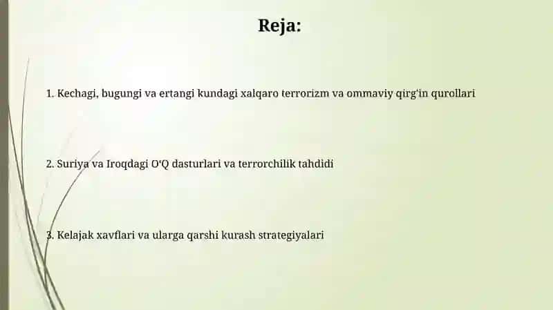 Xalqaro terrorizm va ommaviy qirg'in qurollari 2