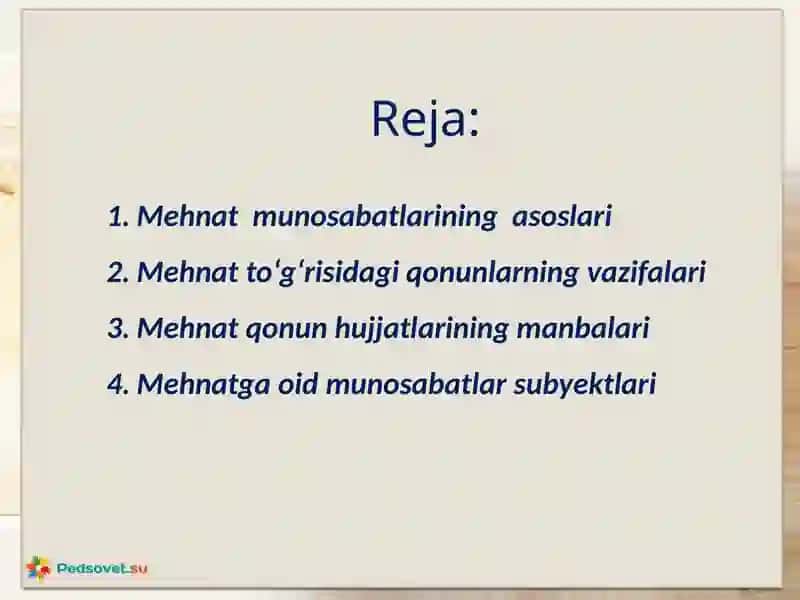 Mehniat Huquqi 2