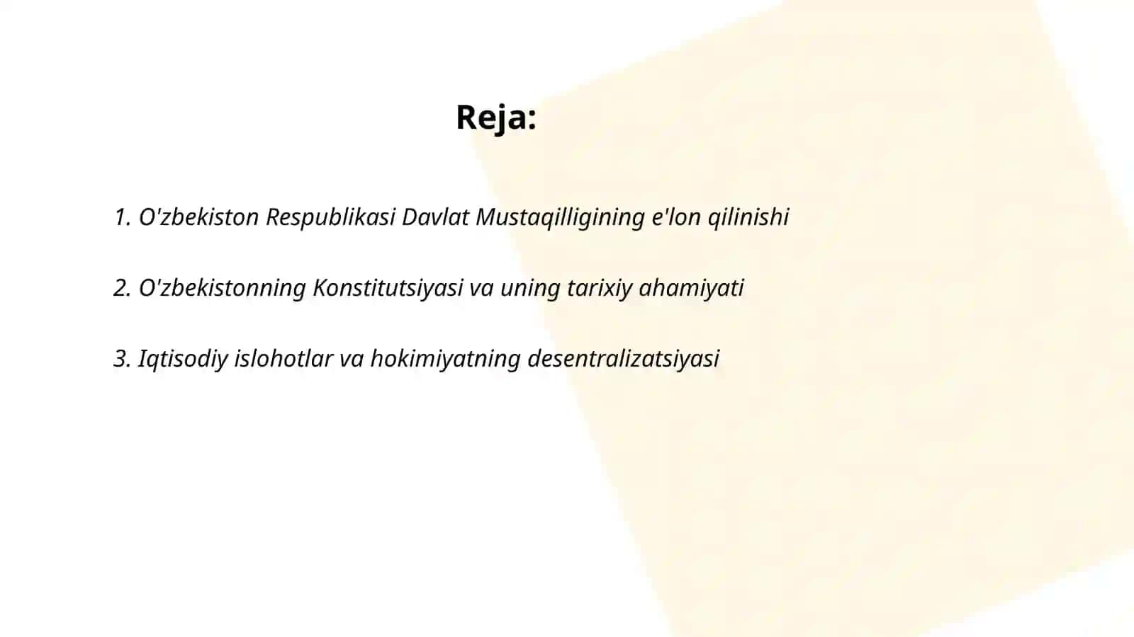 O'zbekistonning o'ziga hos istiqlol va taraqqiyot yo'li 2