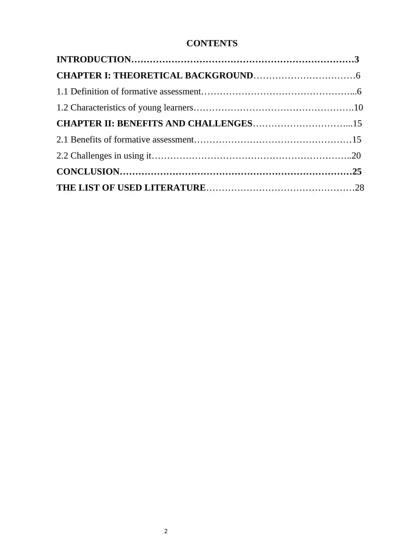 FORMATIVE ASSESSMENT IN YOUNG ENGLISH LEARNERS: BENEFITS AND CHALLENGES 2