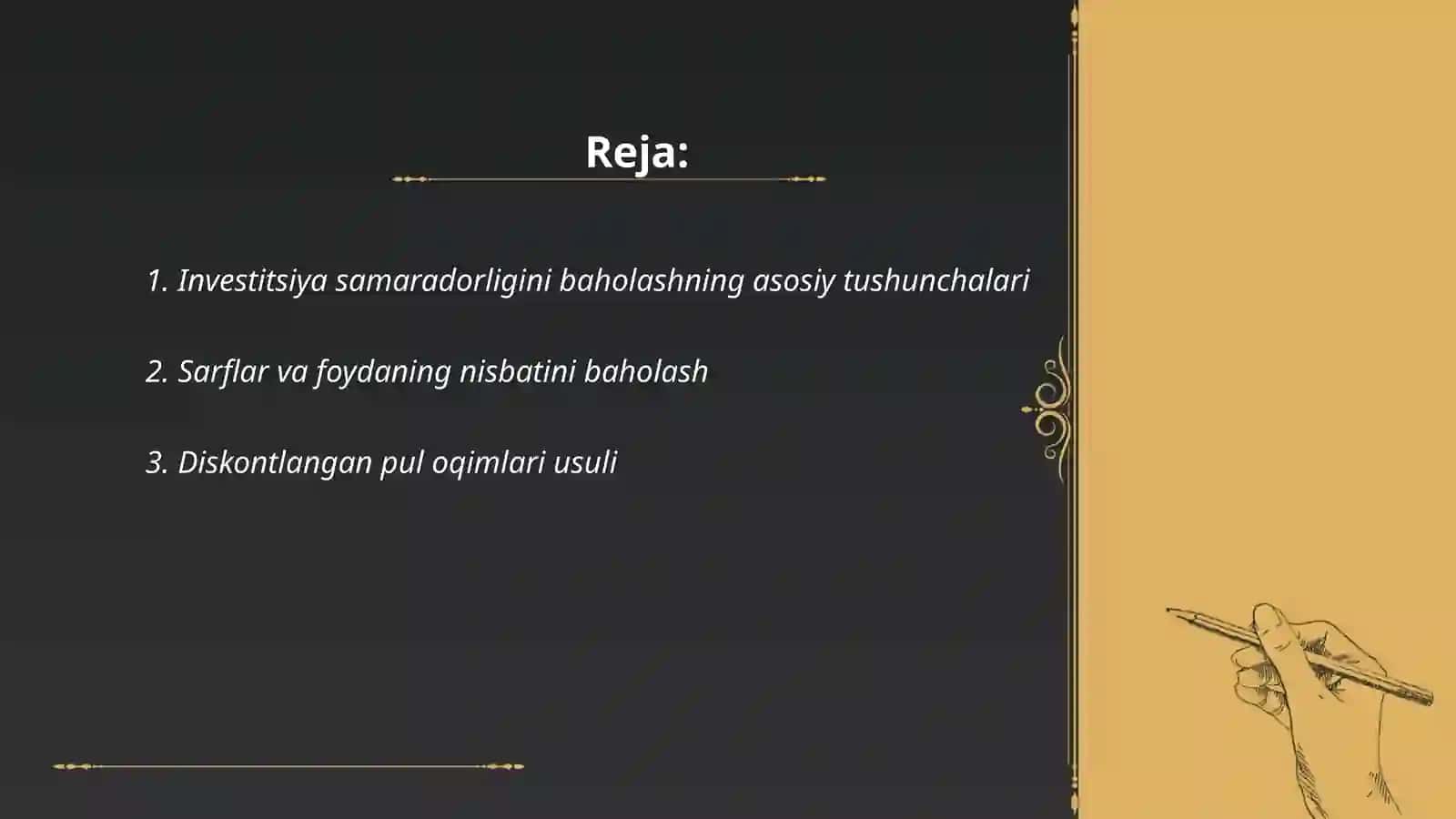Sanoat korxonalarida investitsiya samaradorligini baholash usullari 2