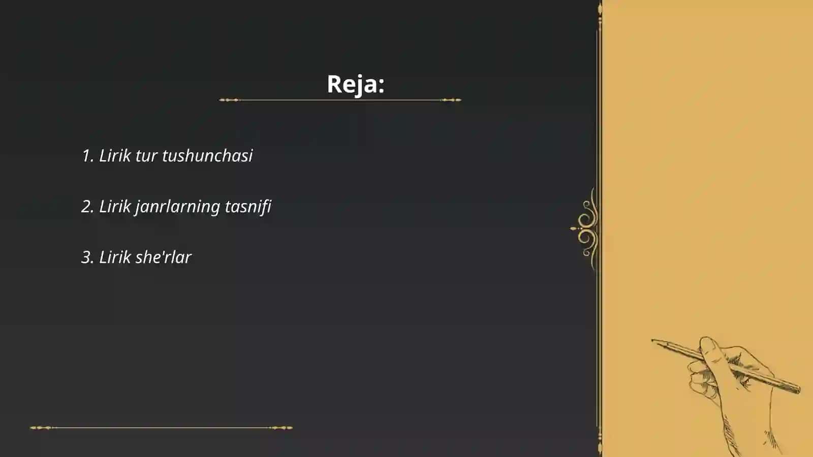 Lirik tur va uning janrlari 2