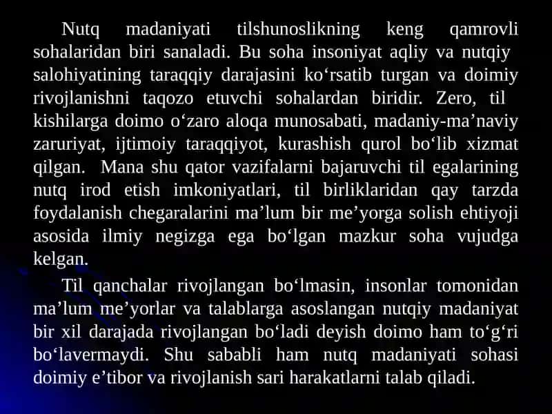Nutq Madaniyati Kursi 2