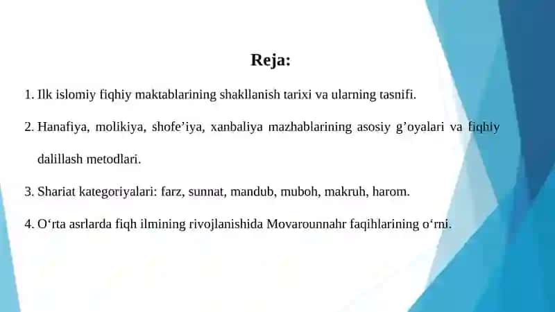 Islom dinidagi mazhablar 2