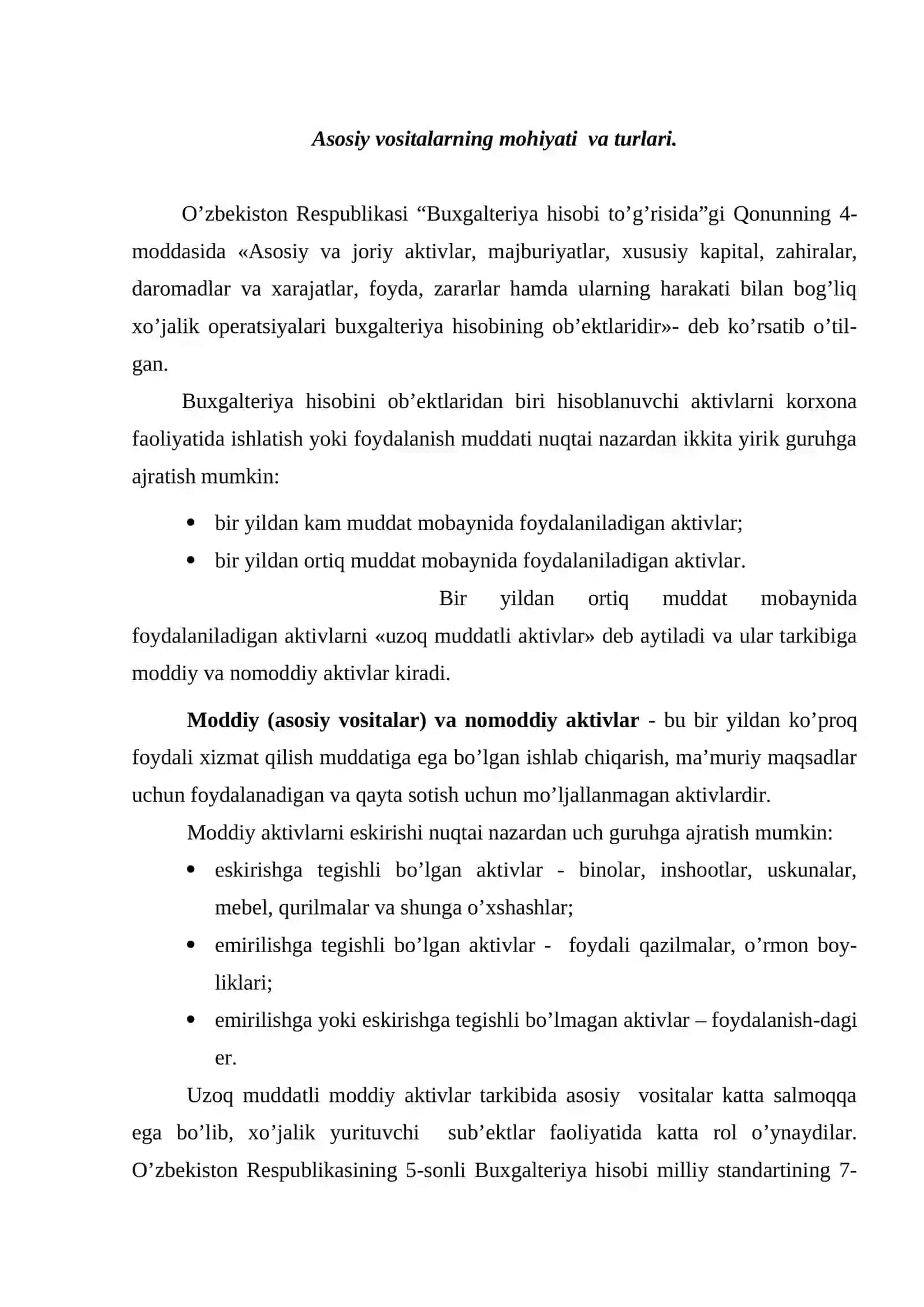 Asosiy vositalar hisobi 2