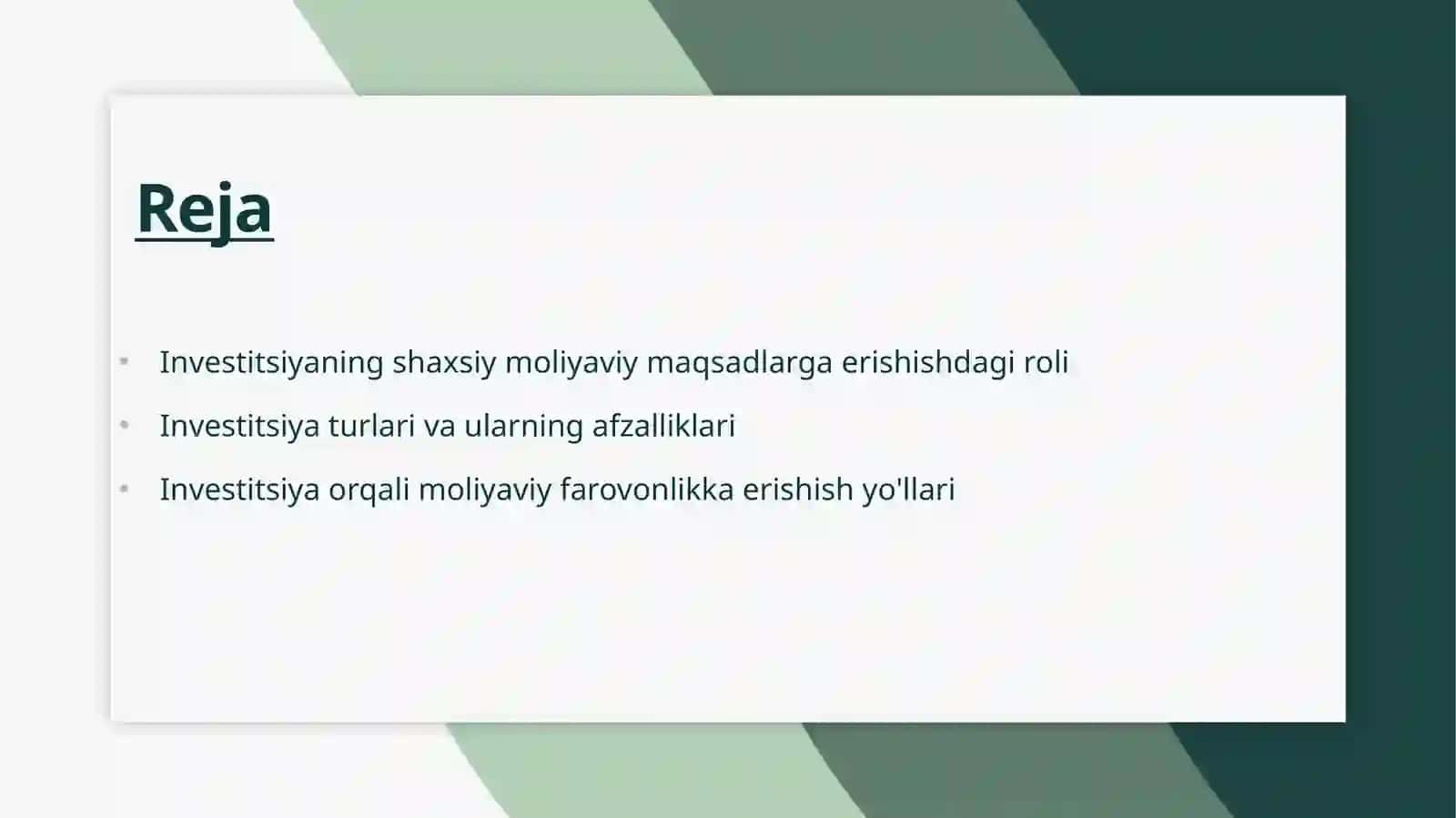 Shaxsiy moliyani boshqarishda investitsiyaning ahamiyati 2