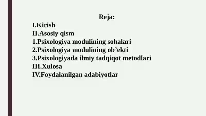 Psixologiyamodulning sohalari 2