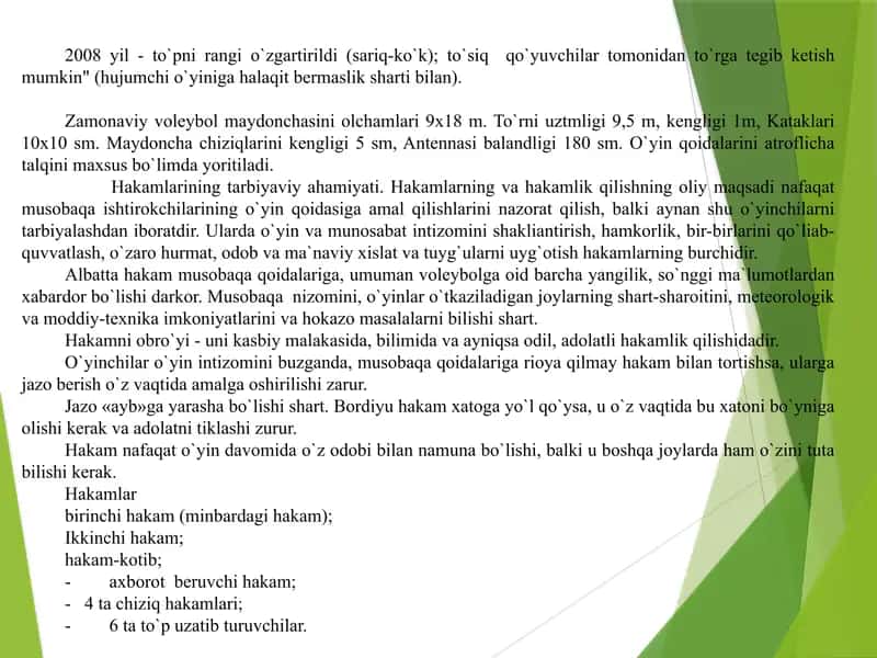 Voleybol o'yinida to'pni boshqarish. 2