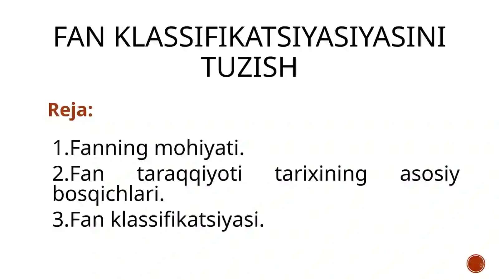 FAN klassifikatsiyasiyasini tuzish 2