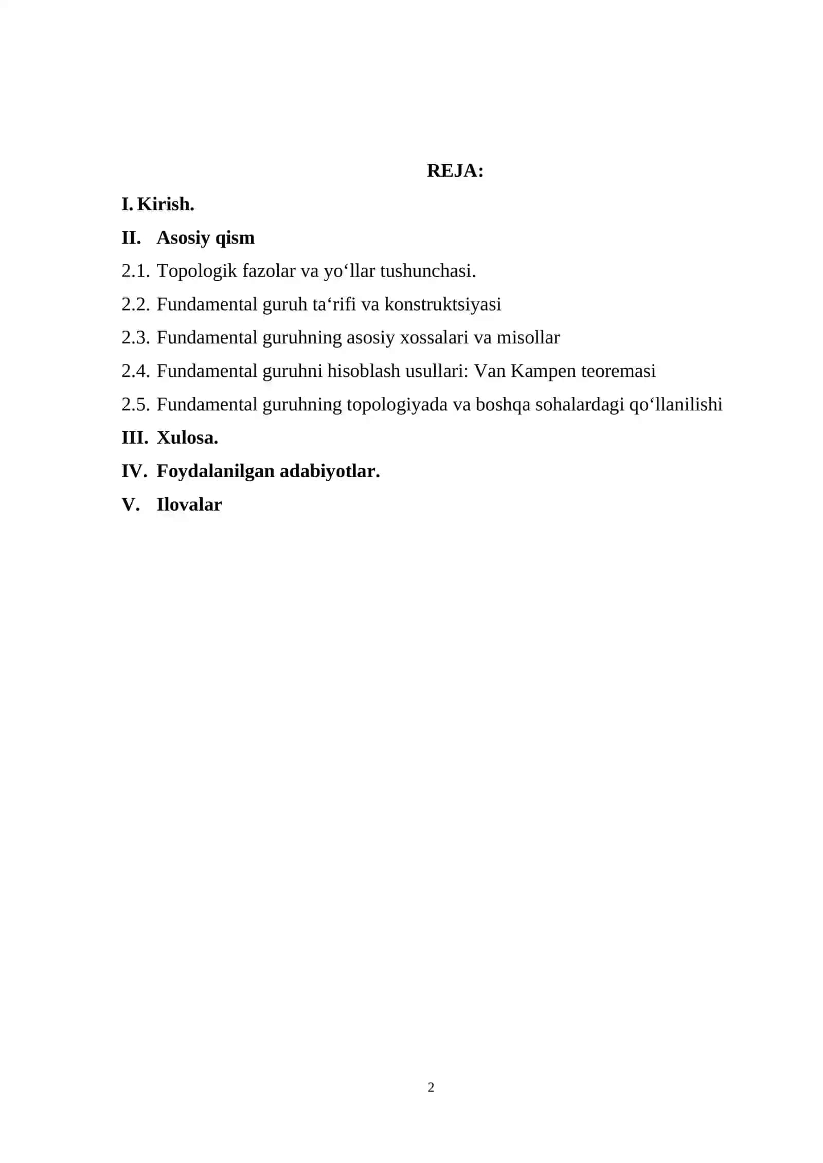 Fundamental guruh tushunchasi 2