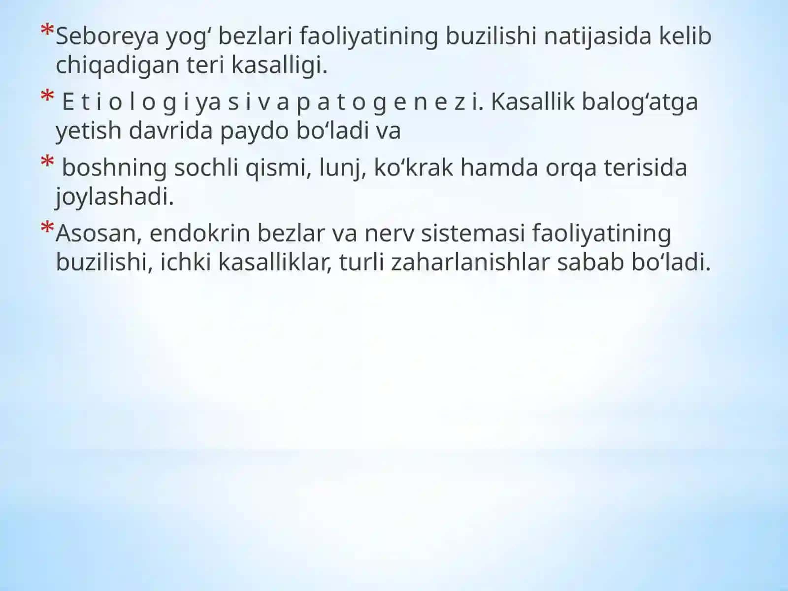 Seboreya va pushti husnbuzar 2
