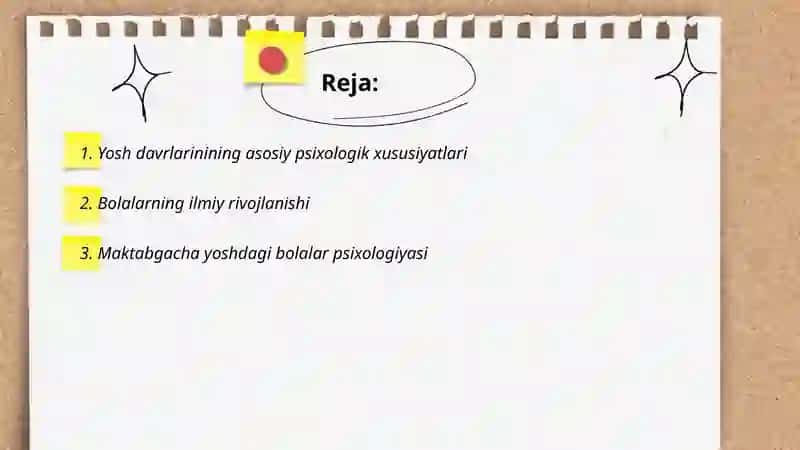 Yosh davrlar psihalogiyasi ontogines 2
