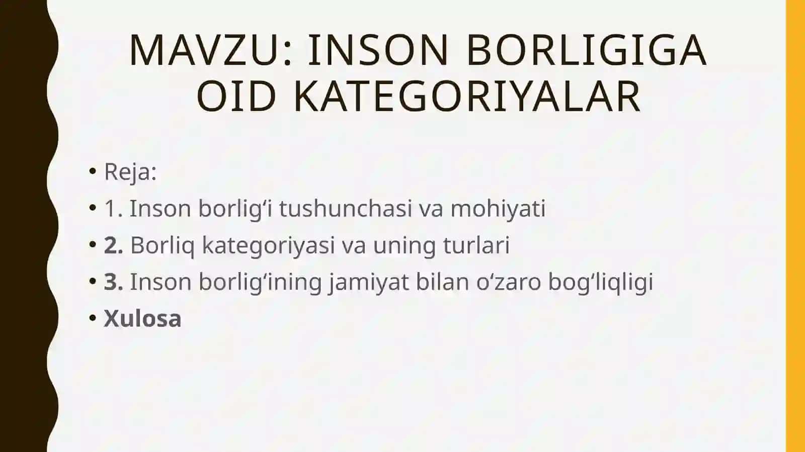 Inson borligʻiga oid kategoriyalar 2