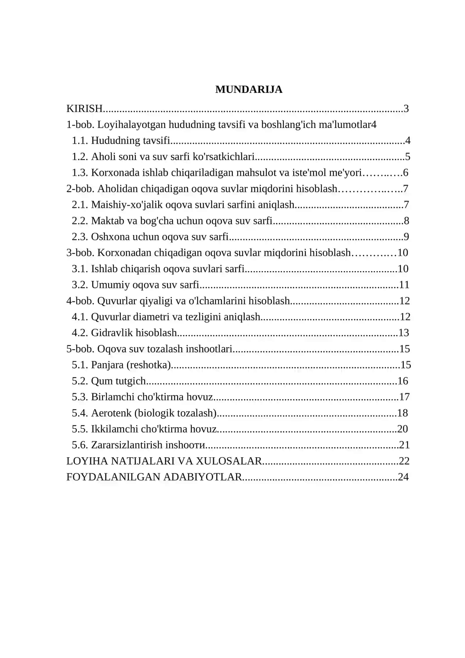 korxonadan chiqadigan oqova suvlar miqdorini hisoblash 2