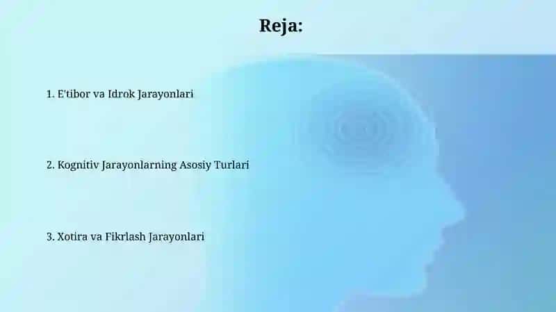 Bilish jarayonlarinig qisqacha tasnifi 2