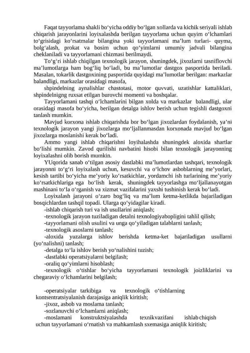 Detal konstruksiyasini texnologiyasozligi 2