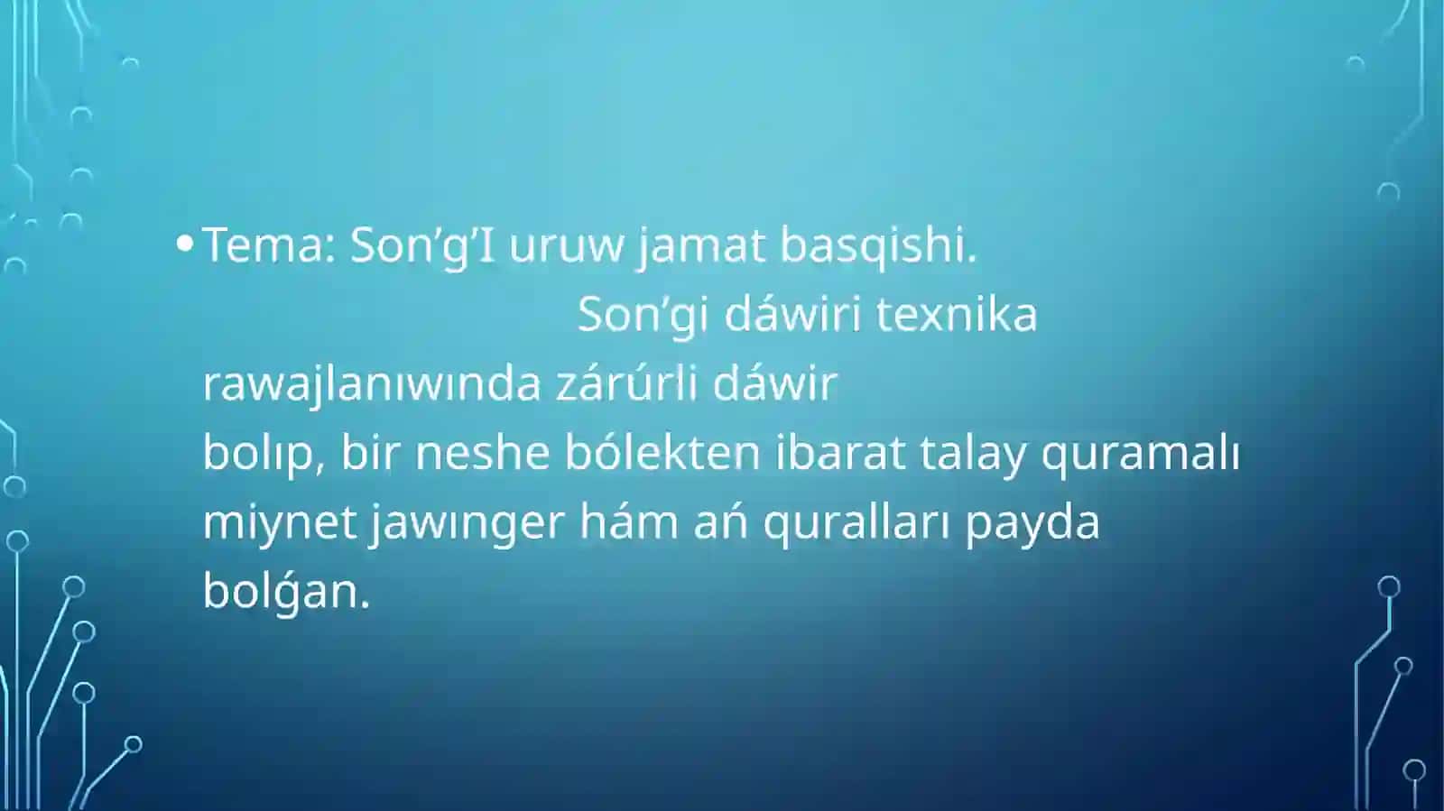 Son’g’I uruw jamat basqishi 2