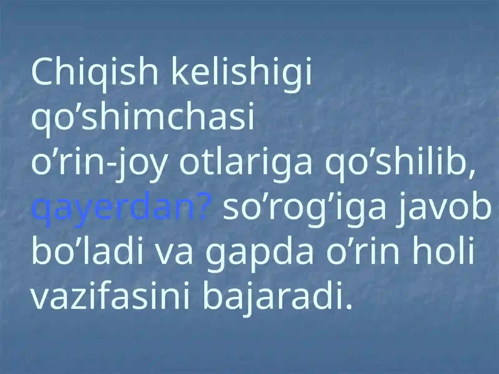 Misollar | Ma’nosi | So’rog’i | Gapdagi vazifasi 2