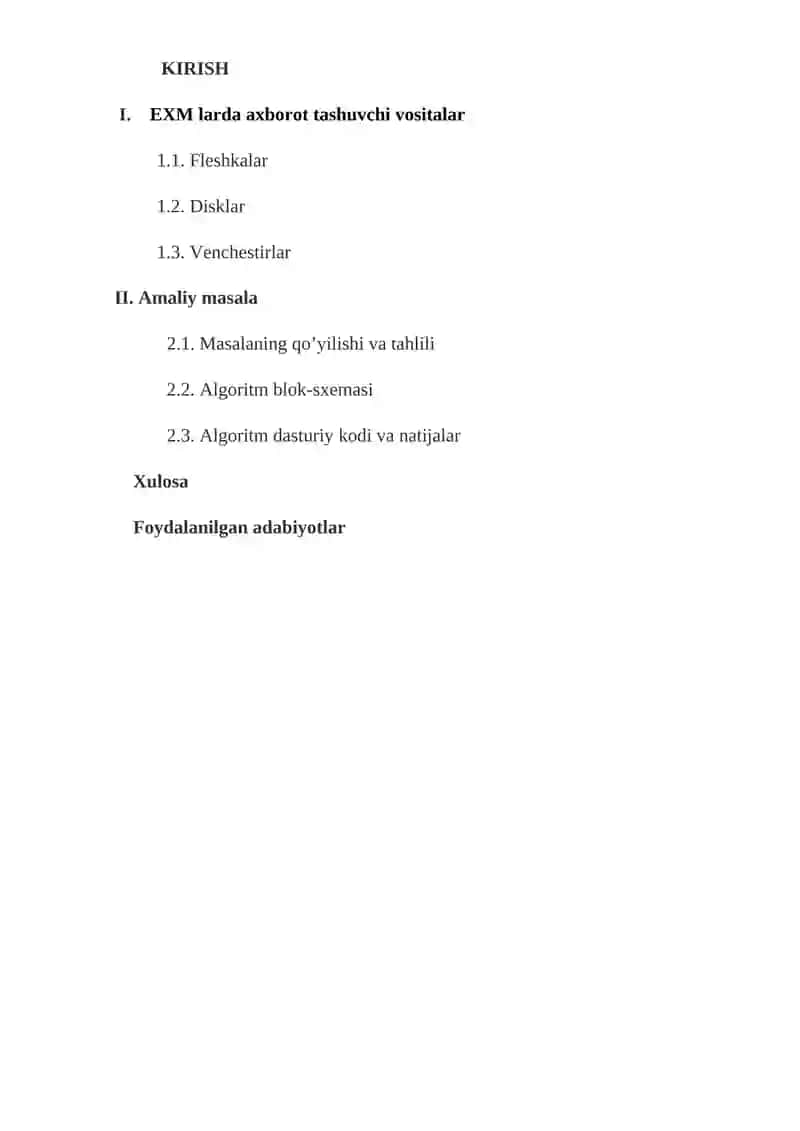 EXM larda informatsiyani tashuvchi vositalar 2
