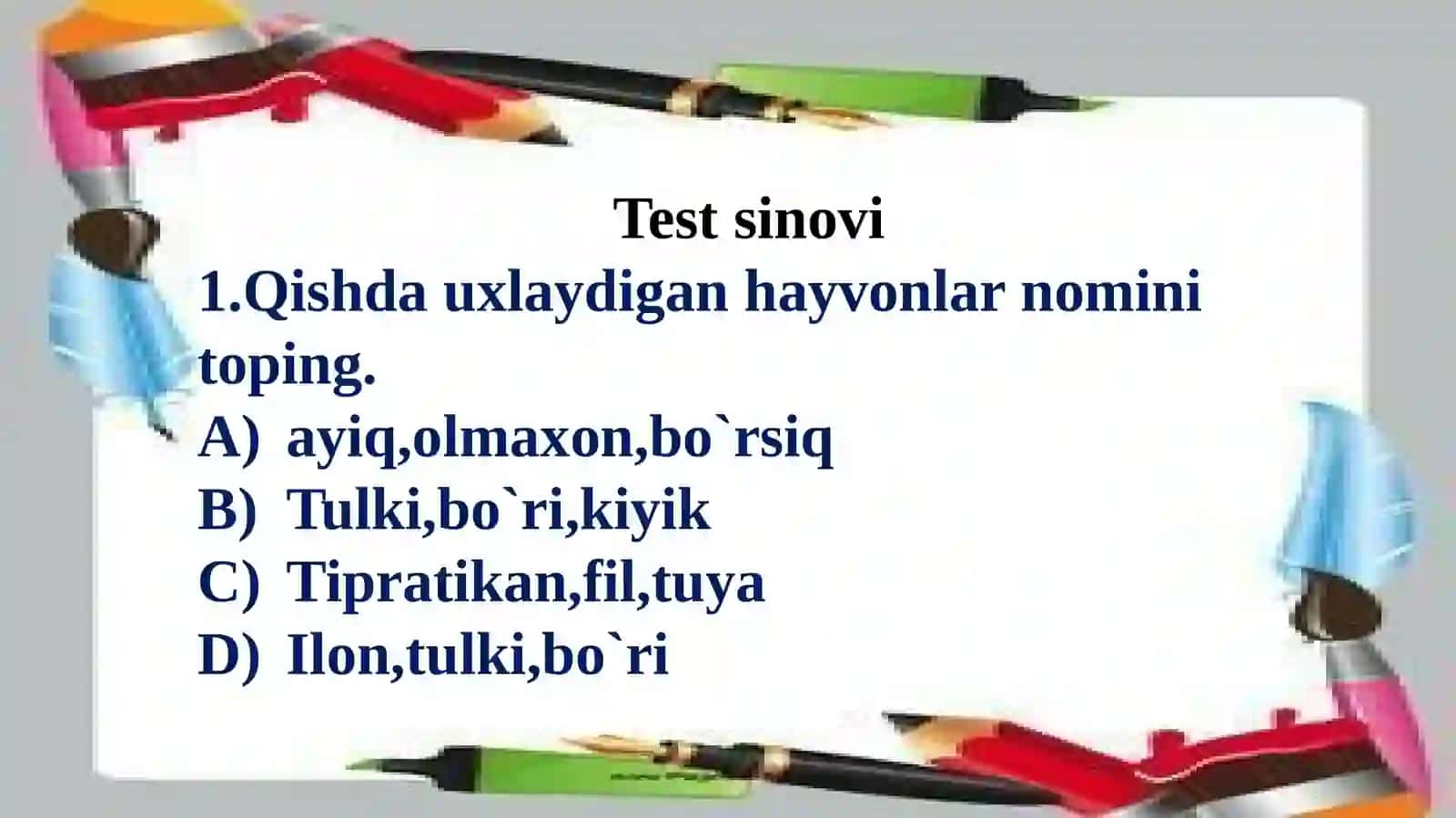 “Qo`ng`ir ayiq”mavzusida taqdimoti 2
