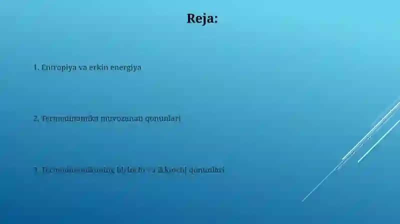 Termodinamik muvozanat Termodinamikaning qonunlari 2