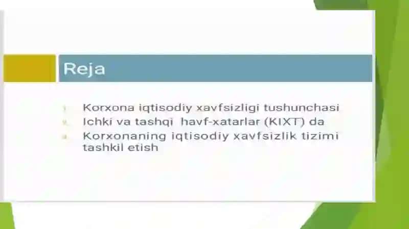 Korxonaning iqtisodiy xavfsizligi 2