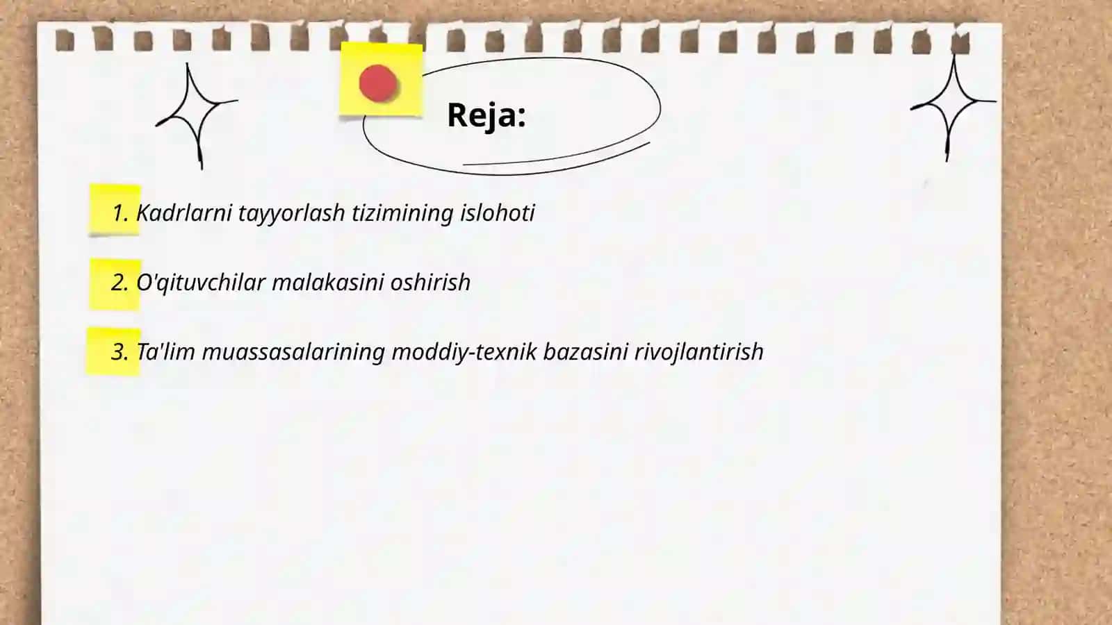 Kadrlarni tayyorlashning milliy dasturi doirasida 2