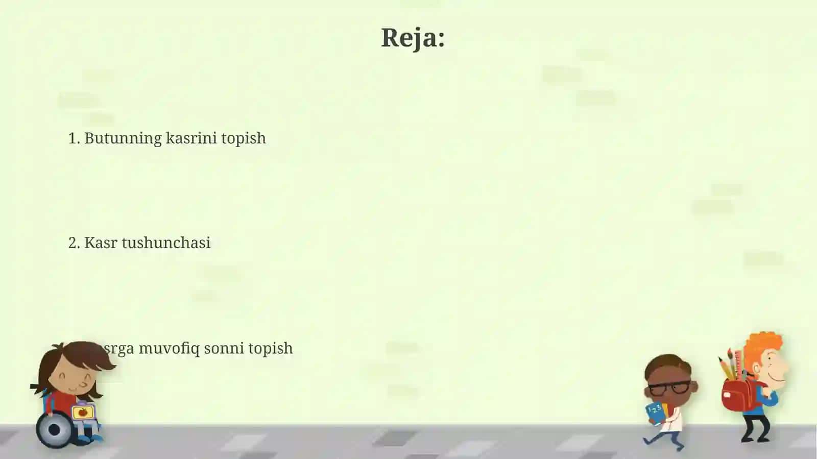 Butunning kasrini topish 2