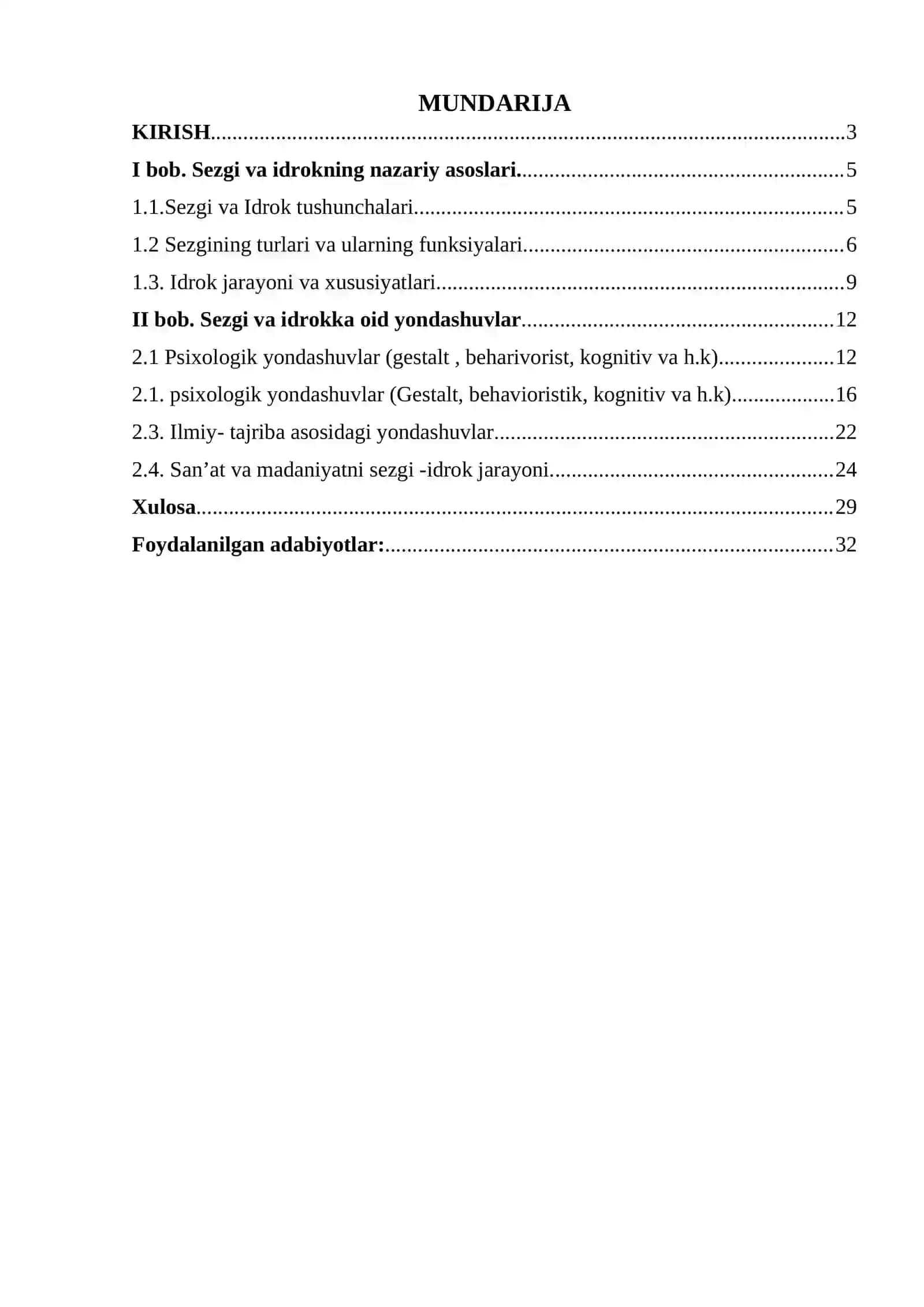 Sezgi va idrokning nazariy asoslari 2