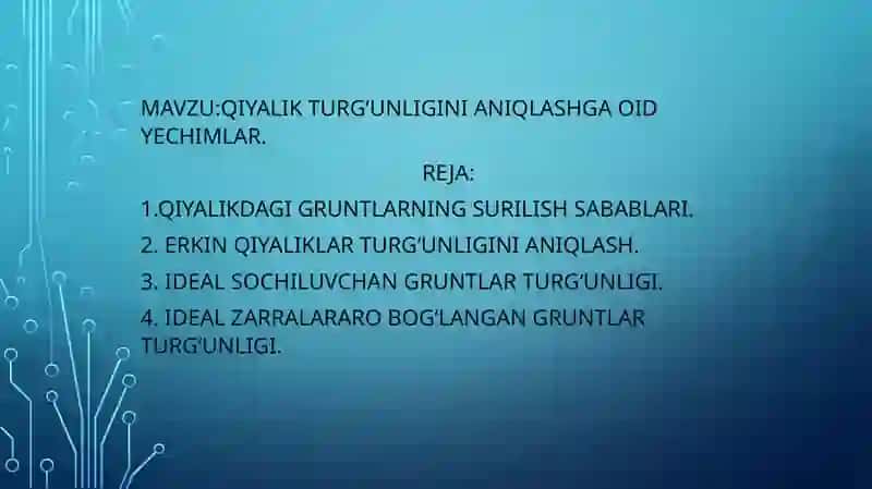 QiYalik Turg'unligi 2